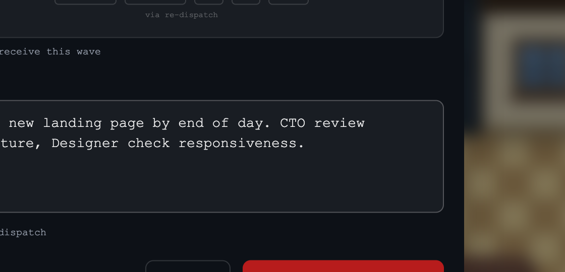 Wave action buttons — dispatch to roles