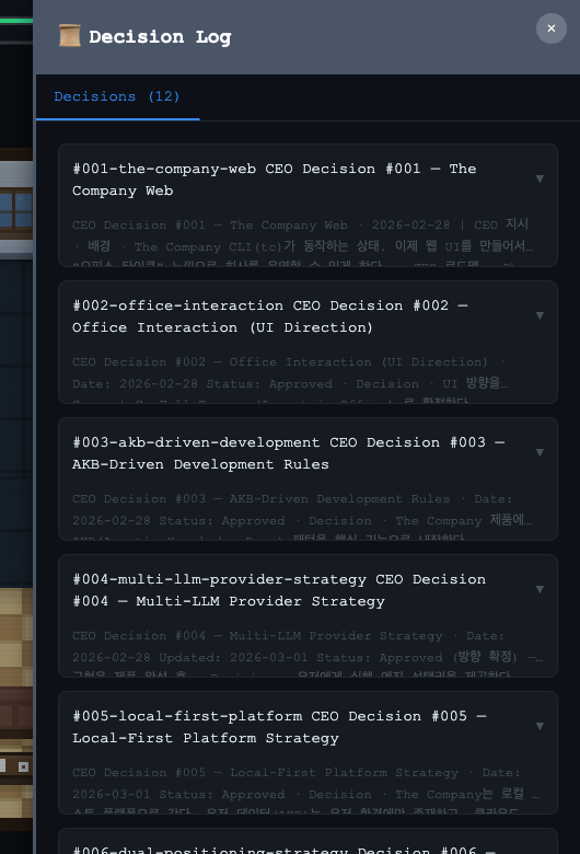 Decision Log — CEO strategic decisions tracked